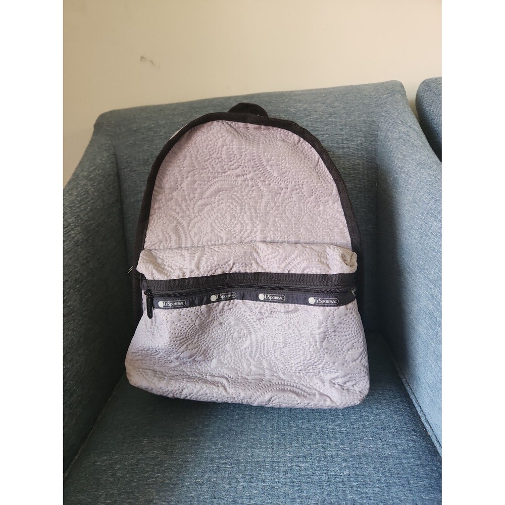 LeSportsac Gray Printed Fabric Backpack